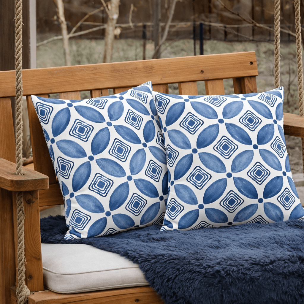 Waterproof Outdoor Throw Pillows – Slate Blue (2-Pack)