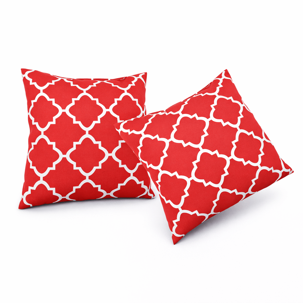 Waterproof Outdoor Throw Pillows – Plaid Red (2-Pack)