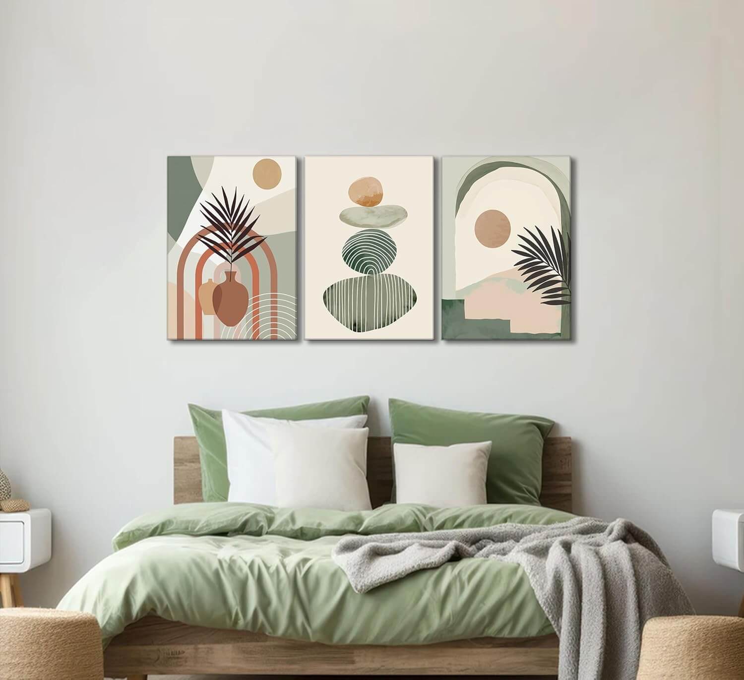 3-Piece Boho Canvas Wall Art Set