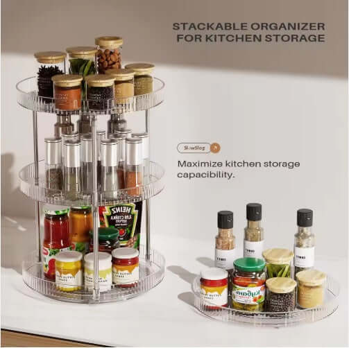 Double-Layer Rotating Spice Rack (2-Pack)