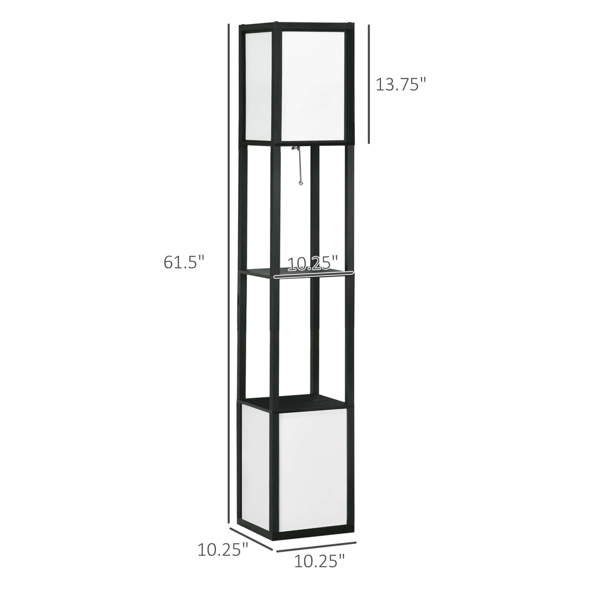 Modern Floor Lamp with Shelf & Dual Light