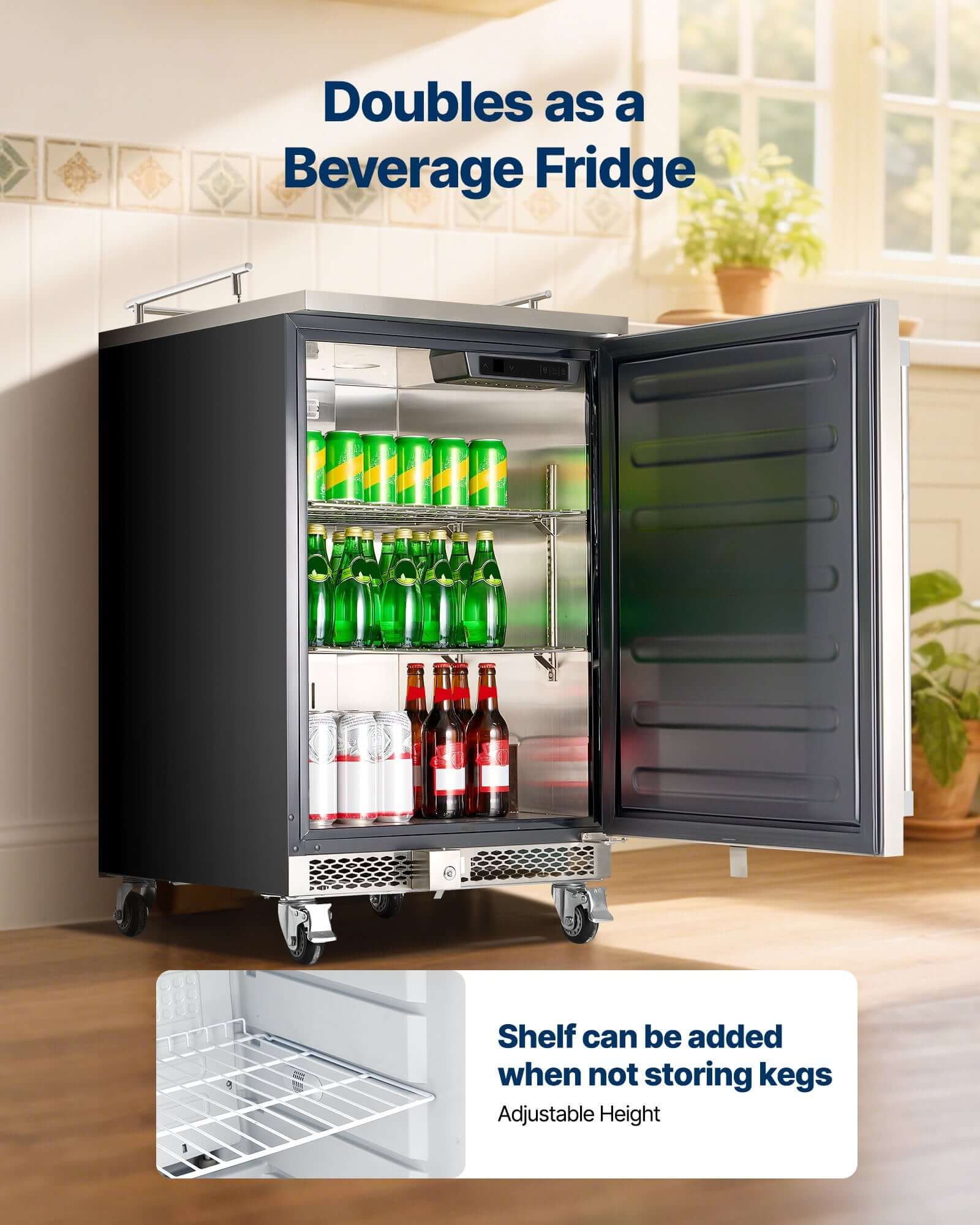 Triple-Tap Beer Kegerator with CO2 Tank