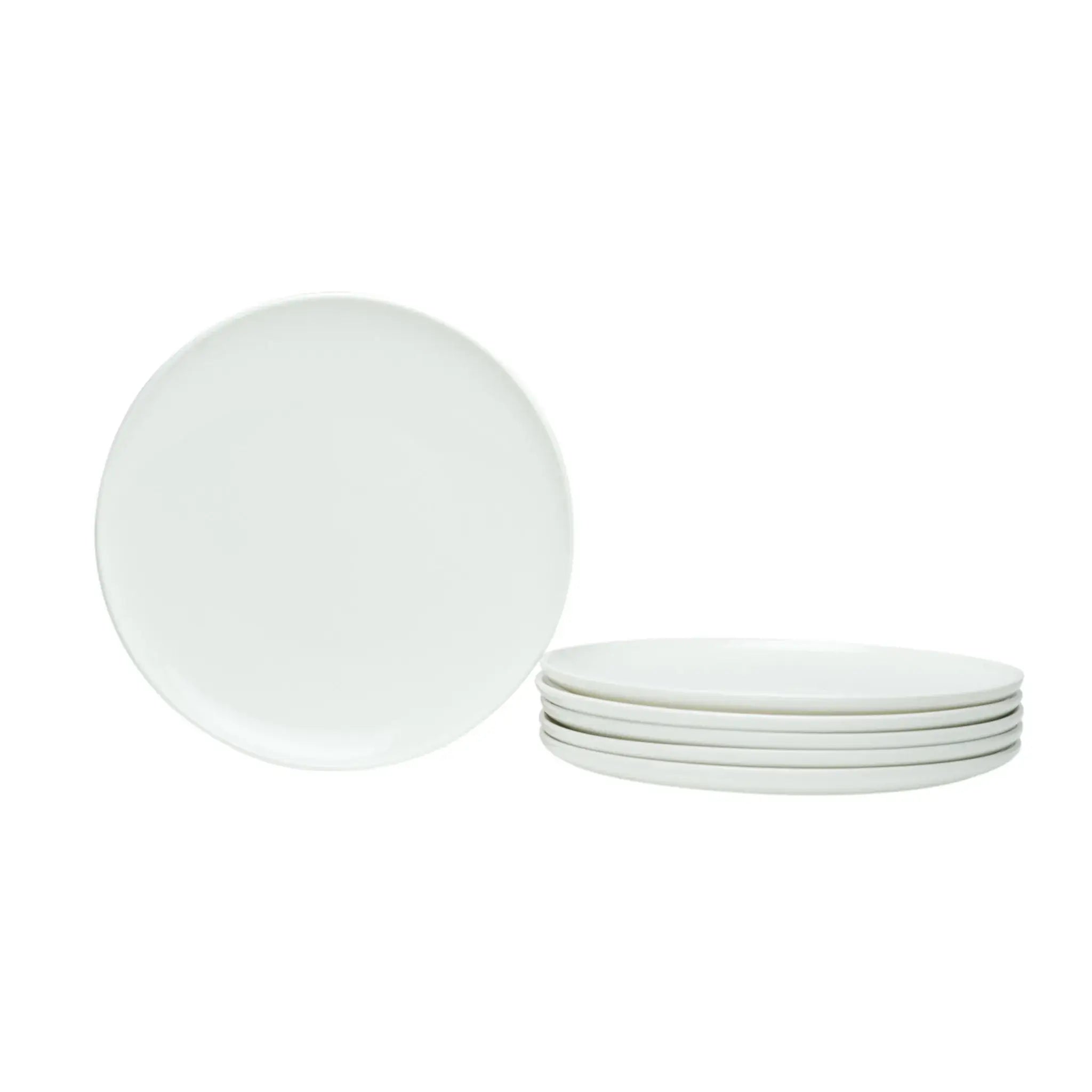 6-Piece White Porcelain Plate Set