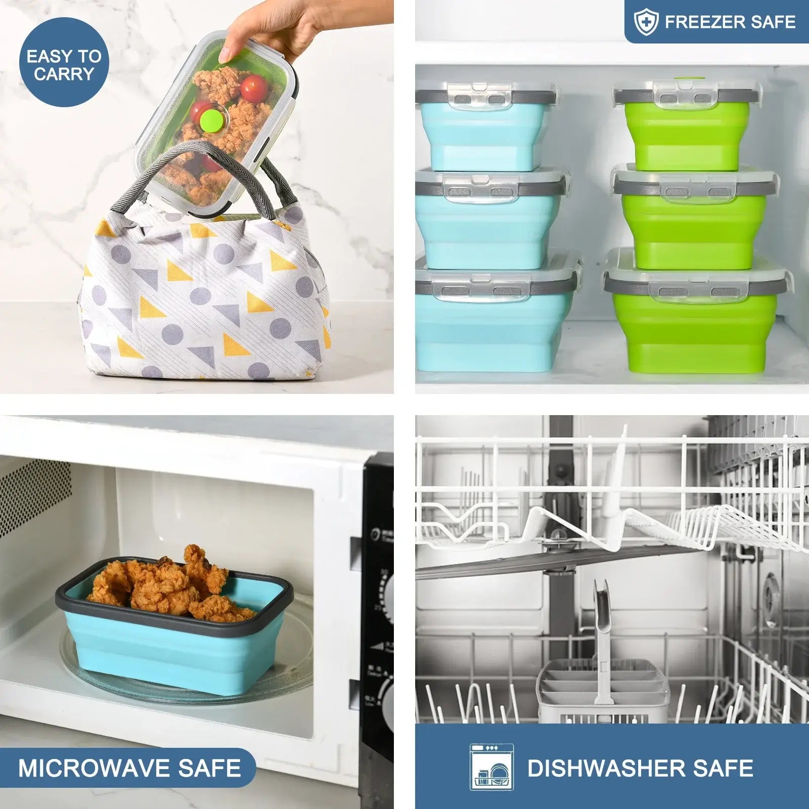 Collapsible Silicone Food Storage Bowls