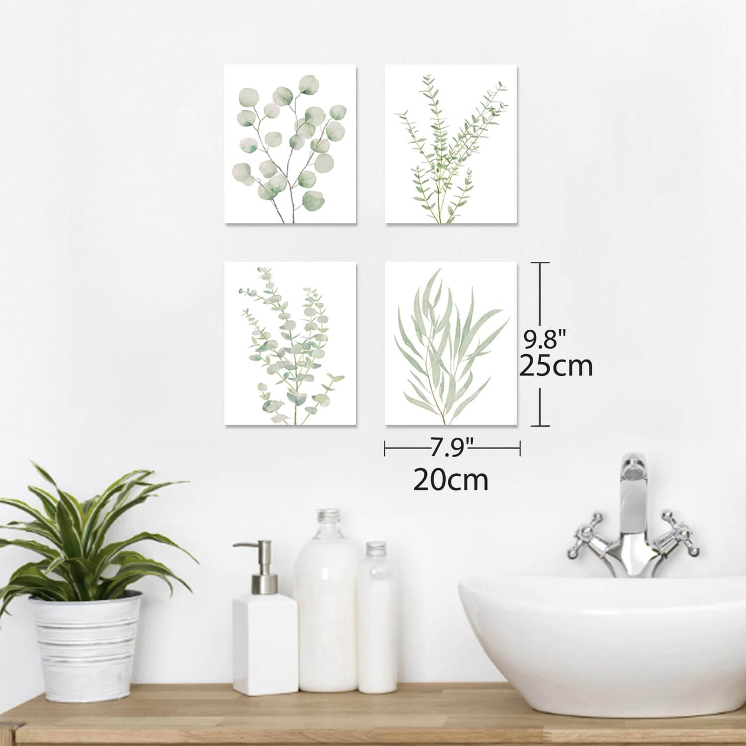 4-Piece Botanical Canvas Wall Art Set