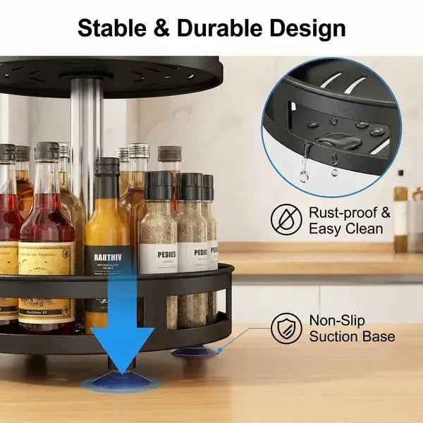3-Tier 360° Metal Rotating Spice Rack