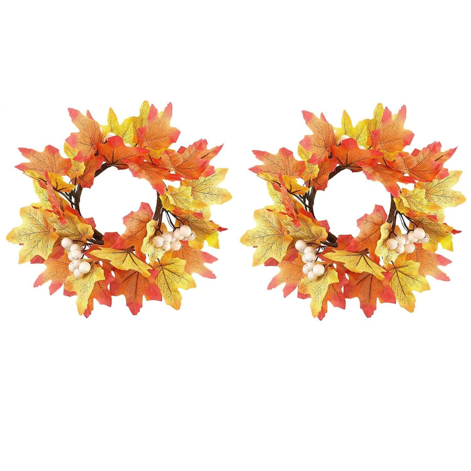 Fall Candle Rings Wreath Garland (2-Pack)