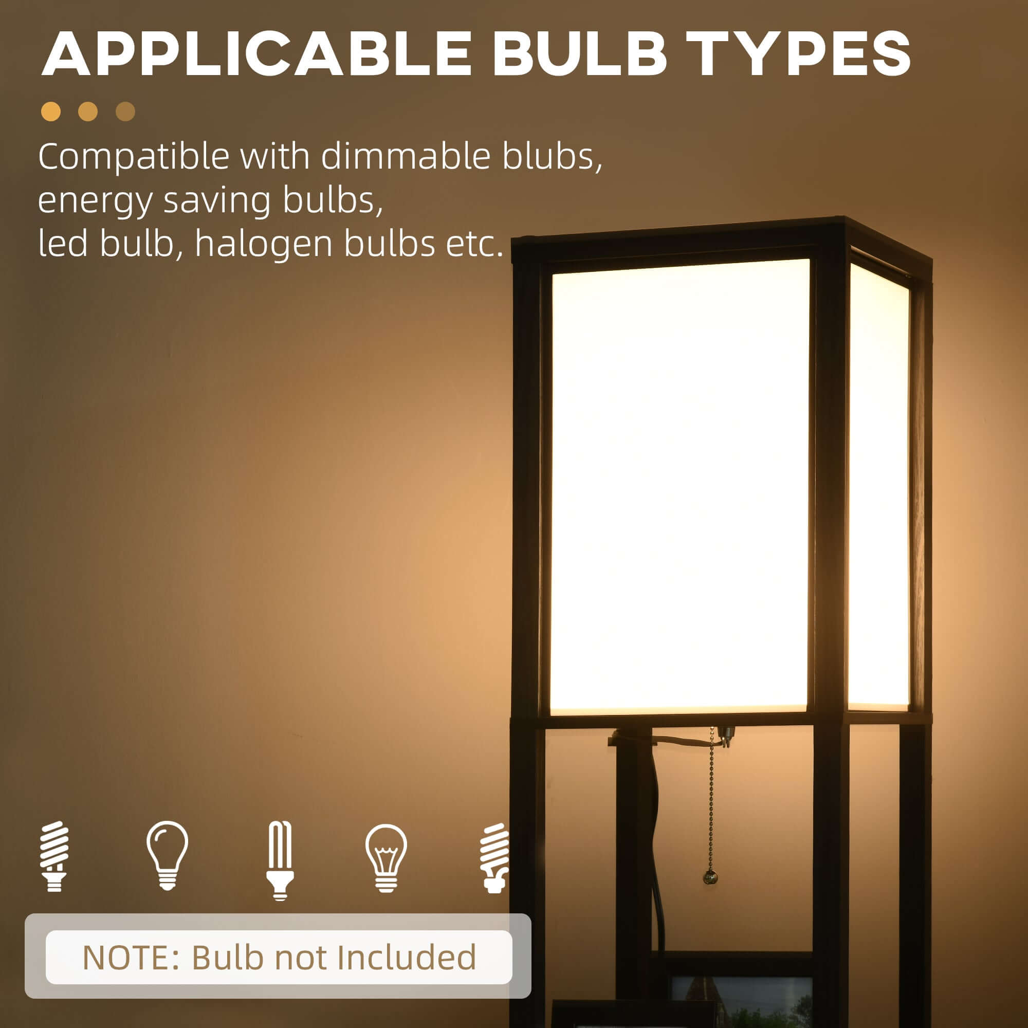 Modern Floor Lamp with Shelf & Dual Light