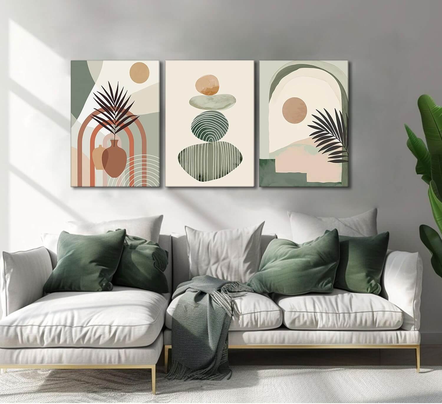 3-Piece Boho Canvas Wall Art Set