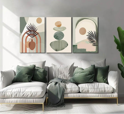 3-Piece Boho Canvas Wall Art Set