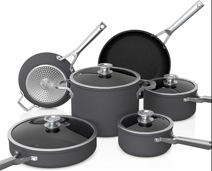 10-Piece Hard Anodized Cookware Set