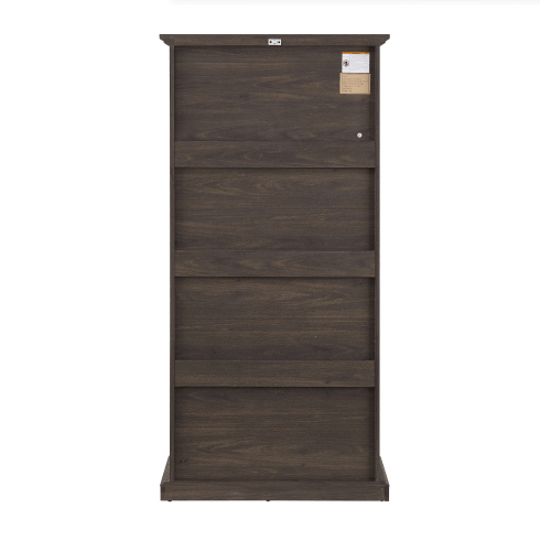 4-Tier Glass Display Cabinet with Flip Doors