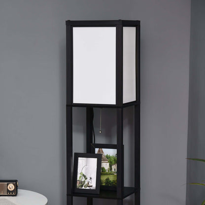 Modern Floor Lamp with Shelf &amp; Dual Light