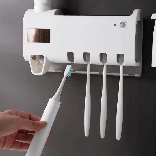 UV Sterilizer Toothbrush Holder &amp; Toothpaste Dispenser
