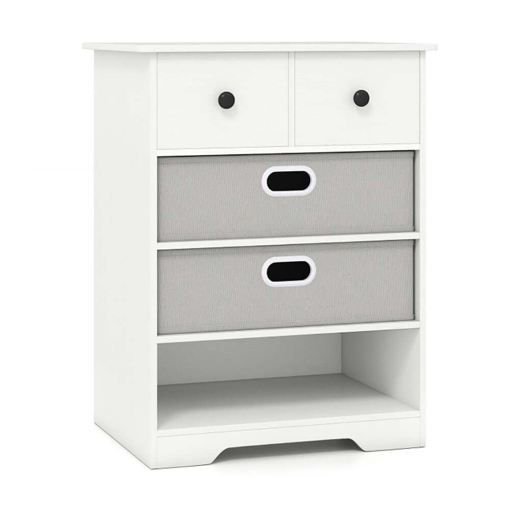 4-Drawer Dresser with Open Shelves