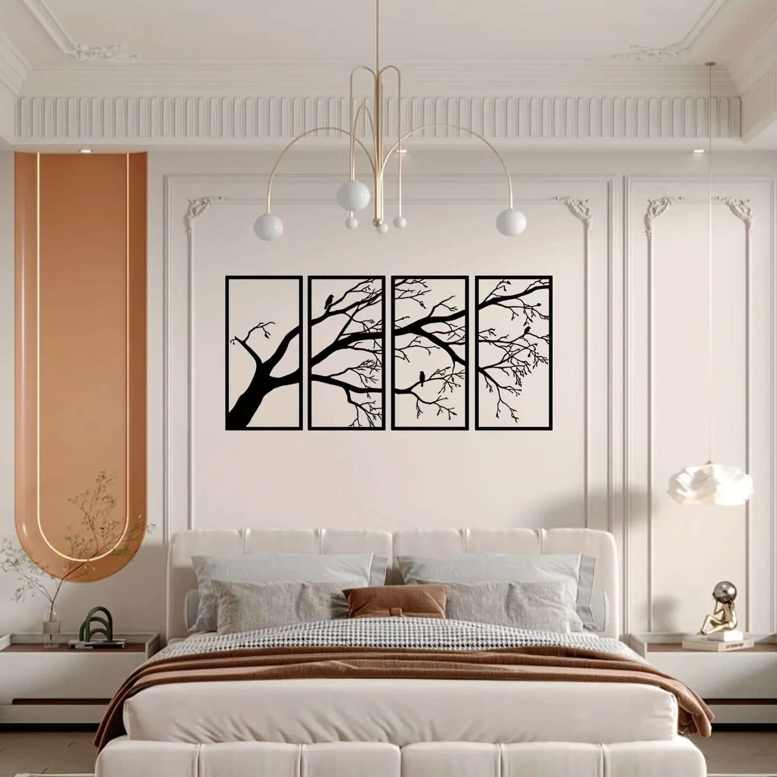 Black Tree of Life Metal Wall Art Set of 4