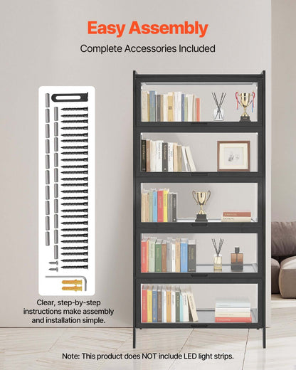 5-Tier Curio Display Cabinet with Acrylic Doors
