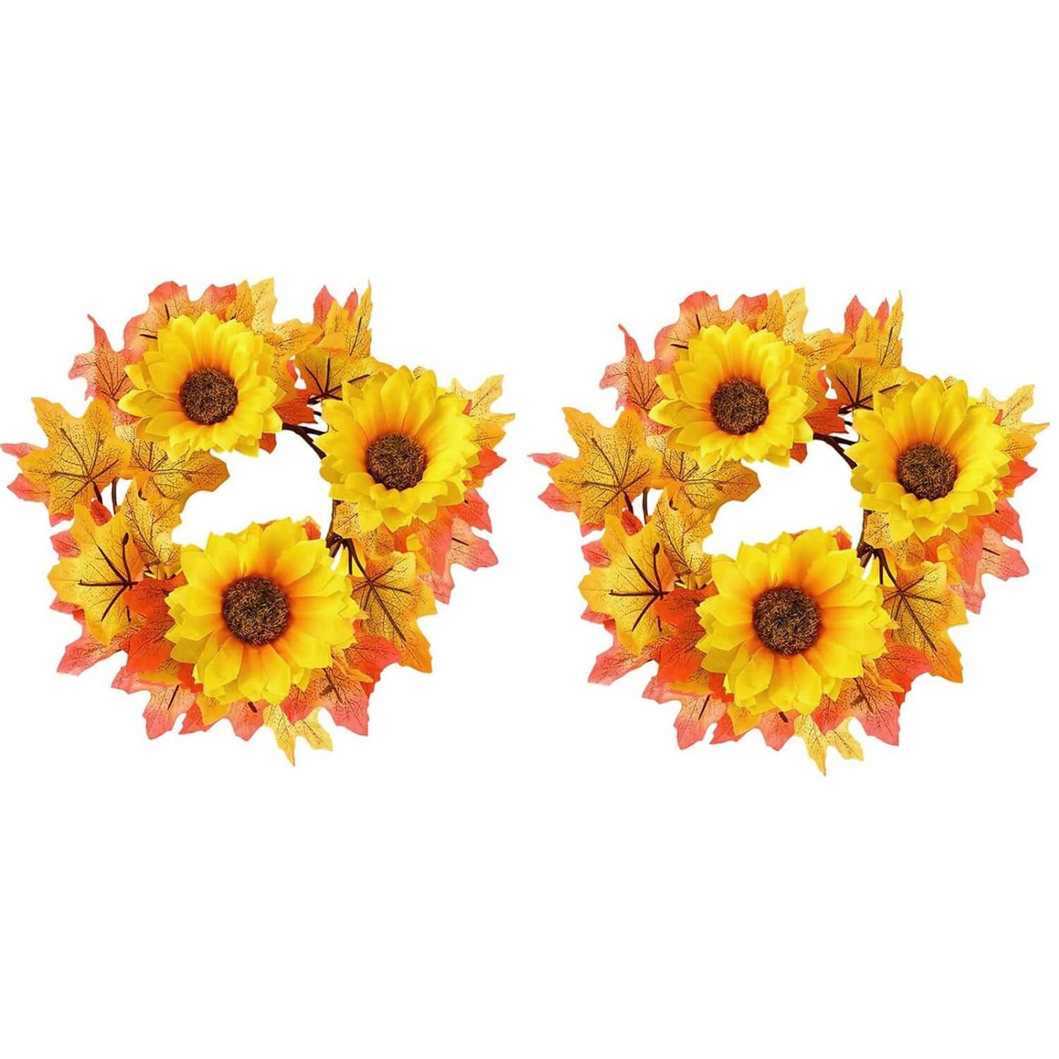 Fall Candle Rings Wreath Garland (2-Pack)