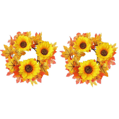 Fall Candle Rings Wreath Garland (2-Pack)