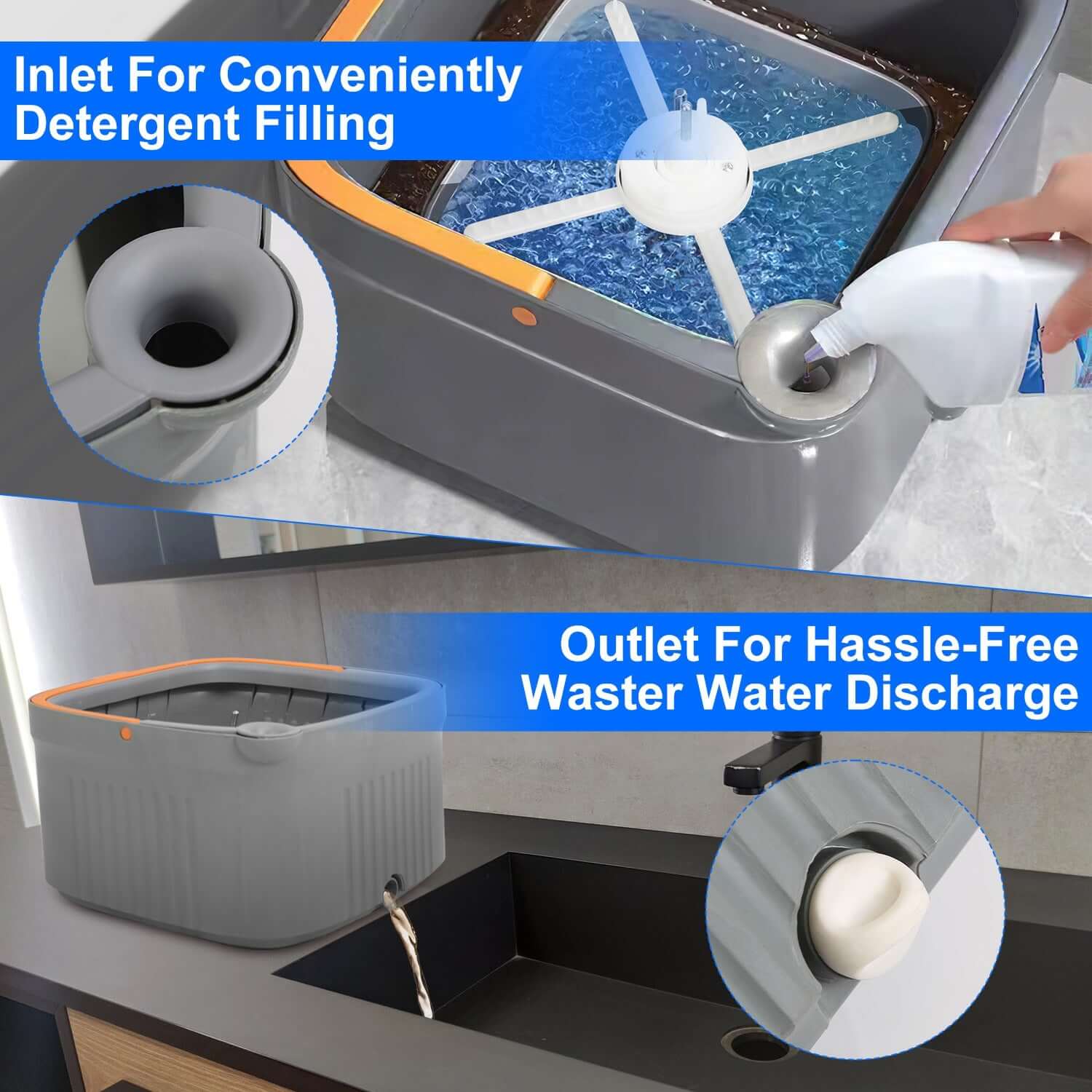 Spin Mop &amp; Bucket System with Microfiber Pads