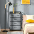 5-Drawer Steel Frame Dresser Tower – Gray