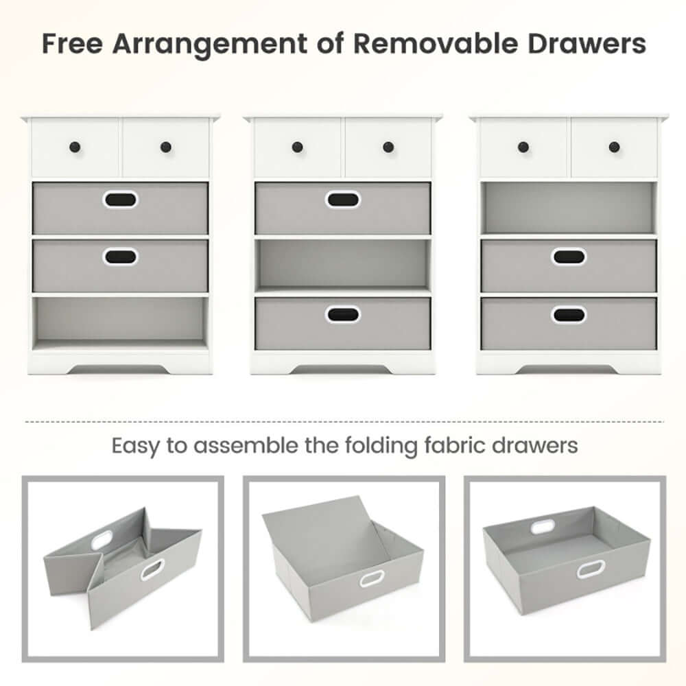 4-Drawer Dresser with Open Shelves