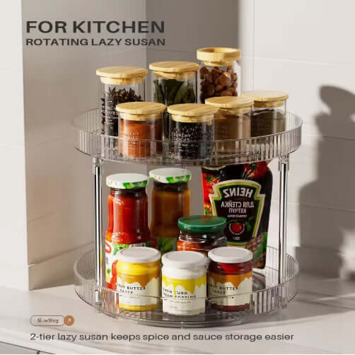 Double-Layer Rotating Spice Rack (2-Pack)