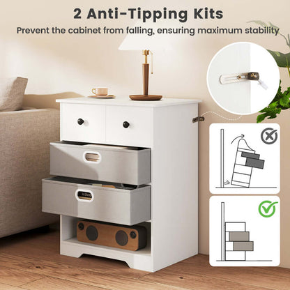 4-Drawer Dresser with Open Shelves