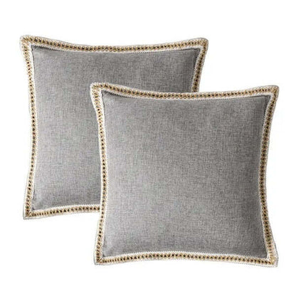 Vintage Linen Throw Pillow Covers Set of 2
