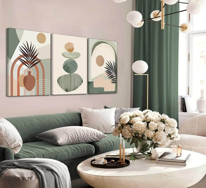 3-Piece Boho Canvas Wall Art Set