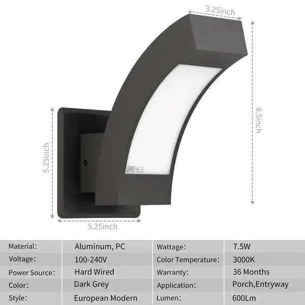 Outdoor LED Wall Sconce Waterproof IP54