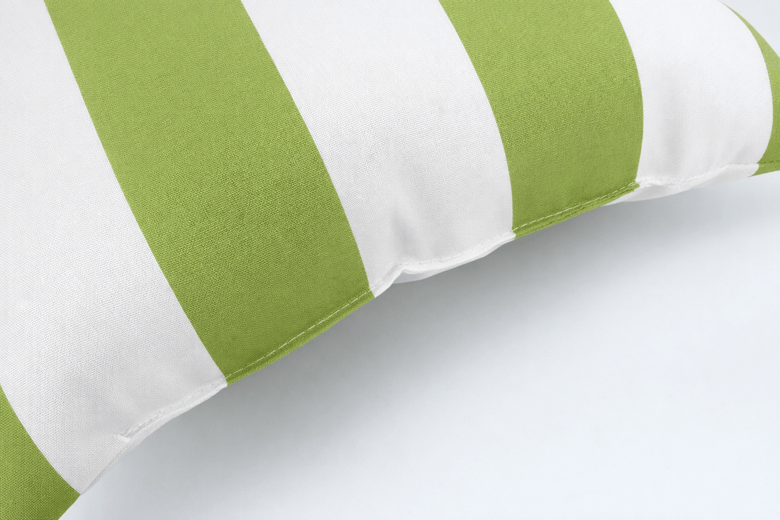 Waterproof Outdoor Throw Pillows – Green White (2-Pack)