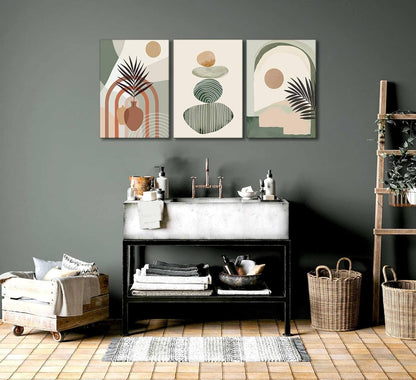 3-Piece Boho Canvas Wall Art Set