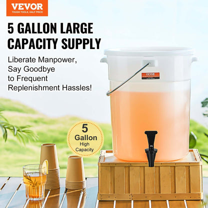 5-Gallon Beverage Drink Dispenser with Spigot