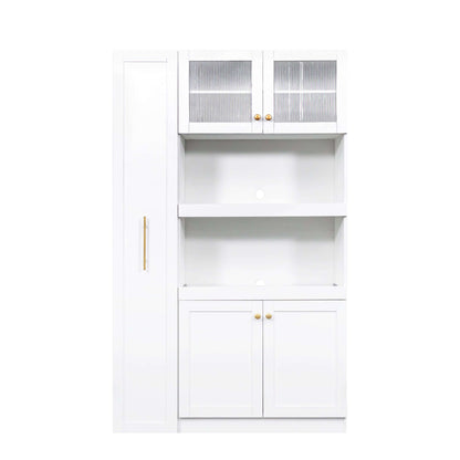 Farmhouse Kitchen Pantry Cabinet with Pull-Out Shelf