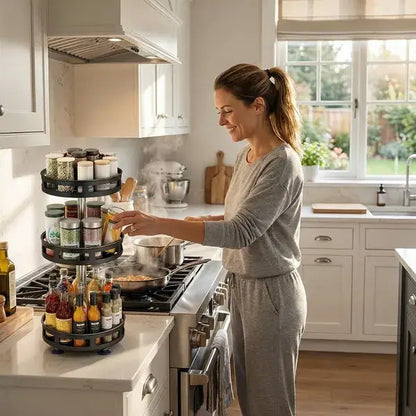 3-Tier 360° Metal Rotating Spice Rack