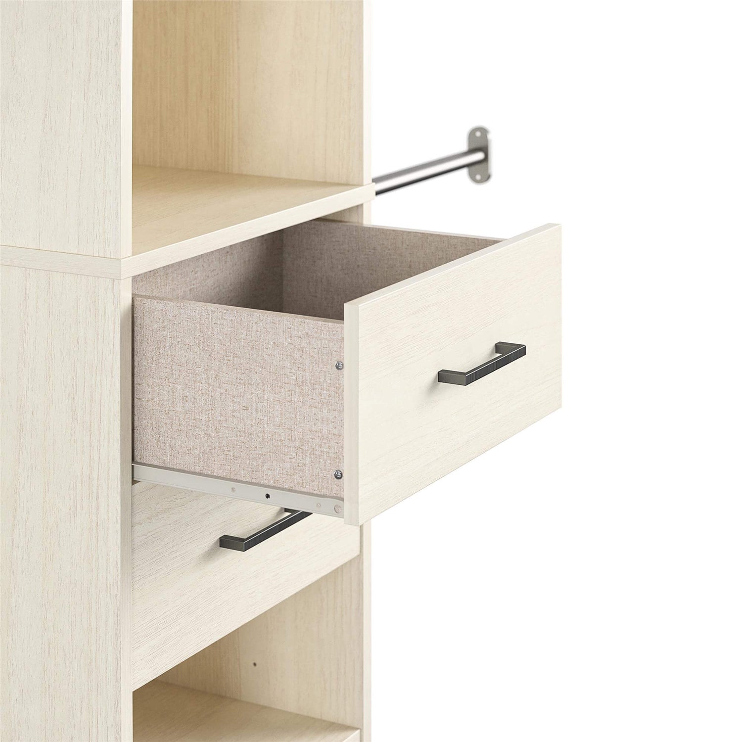 5-Shelf 2-Drawer Closet Organizer with Hanging Rods