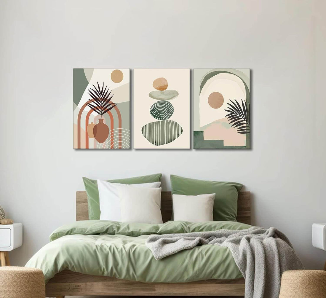 3-Piece Boho Canvas Wall Art Set