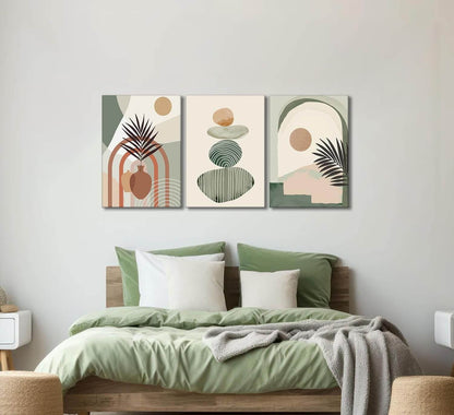 3-Piece Boho Canvas Wall Art Set