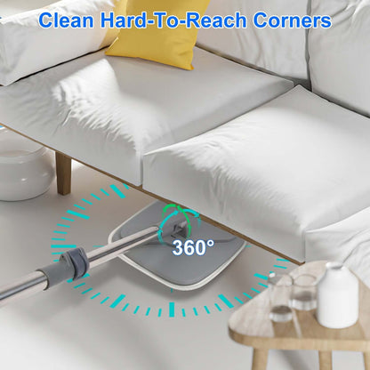 Spin Mop &amp; Bucket System with Microfiber Pads
