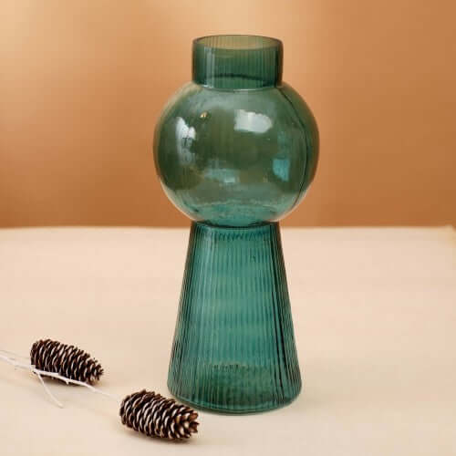 Tall Funnel Flare Glass Decorative Vase