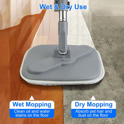 Spin Mop &amp; Bucket System with Microfiber Pads