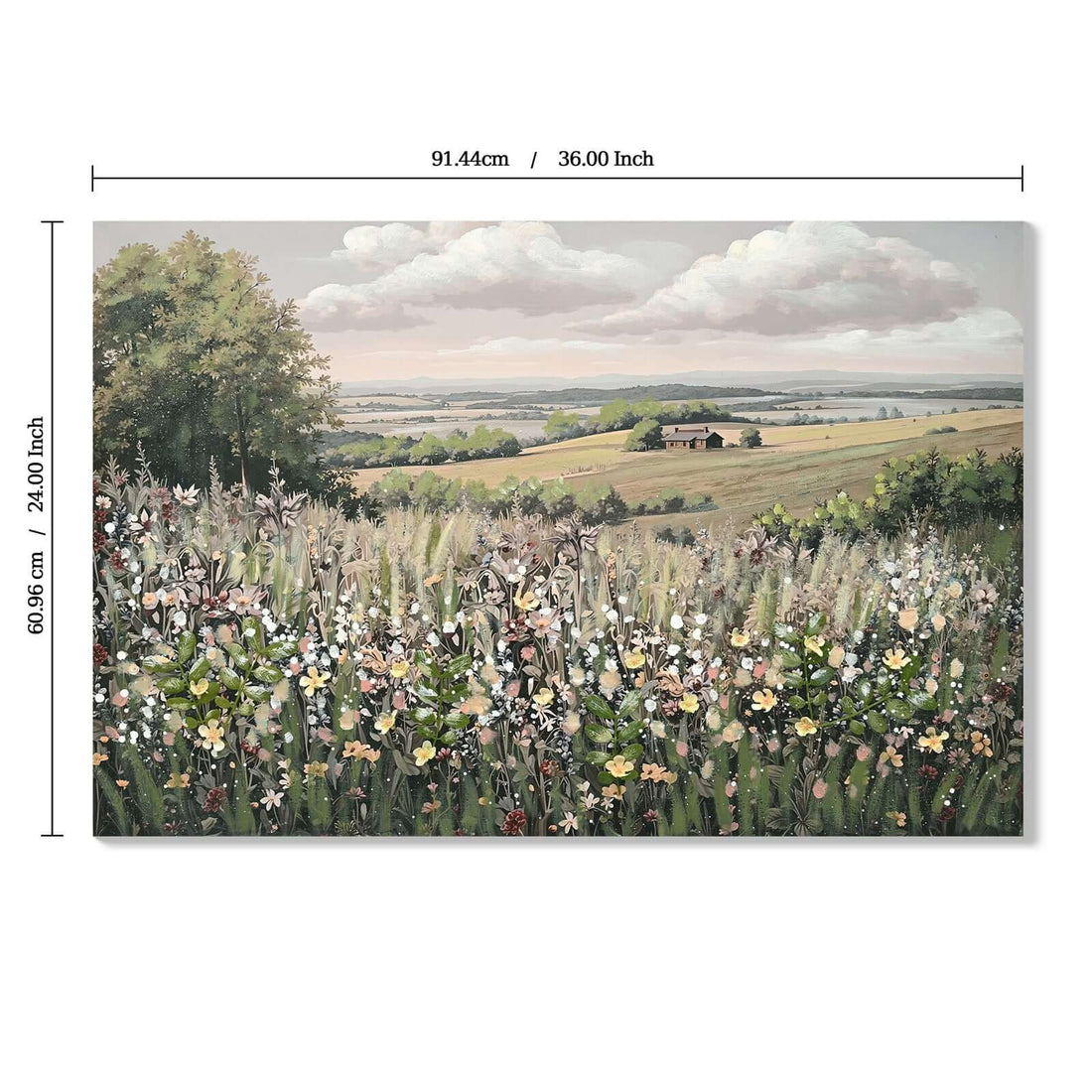 Vintage Landscape Framed Canvas Wall Art