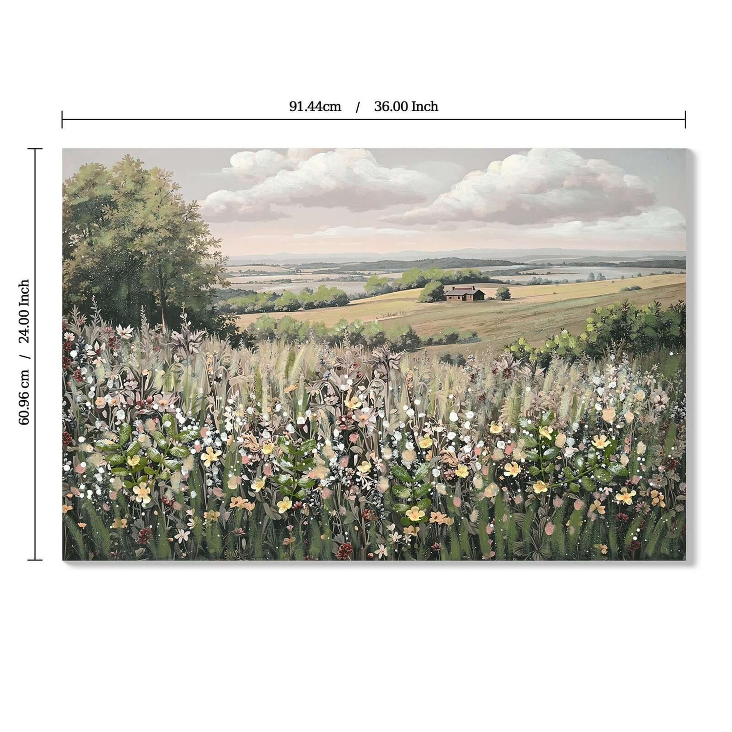 Vintage Landscape Framed Canvas Wall Art