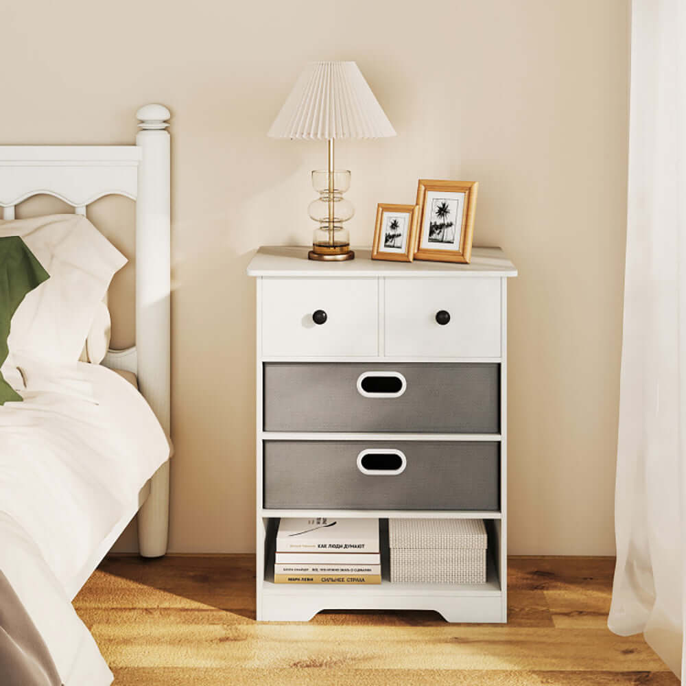 4-Drawer Dresser with Open Shelves