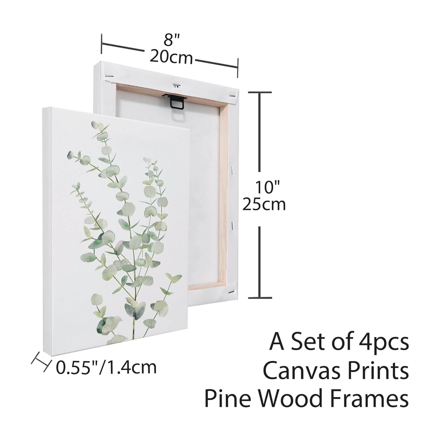 4-Piece Botanical Canvas Wall Art Set