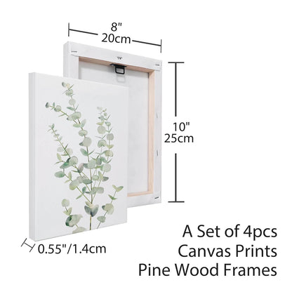 4-Piece Botanical Canvas Wall Art Set