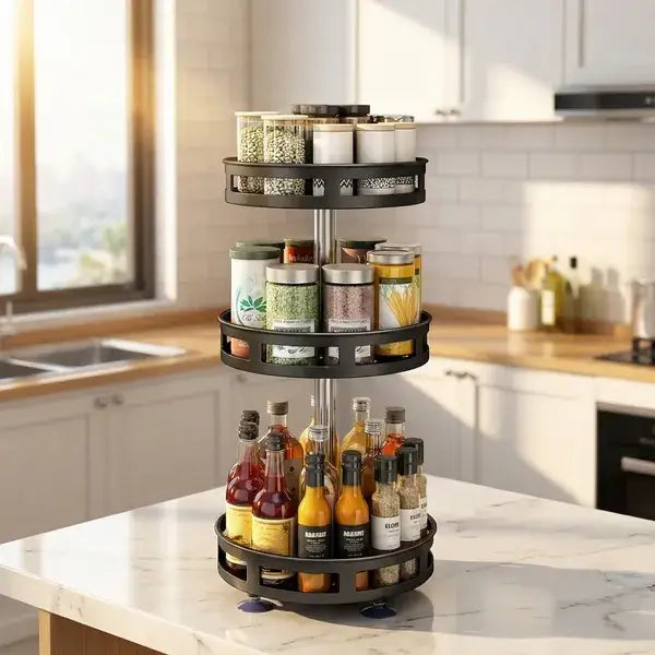 3-Tier 360° Metal Rotating Spice Rack