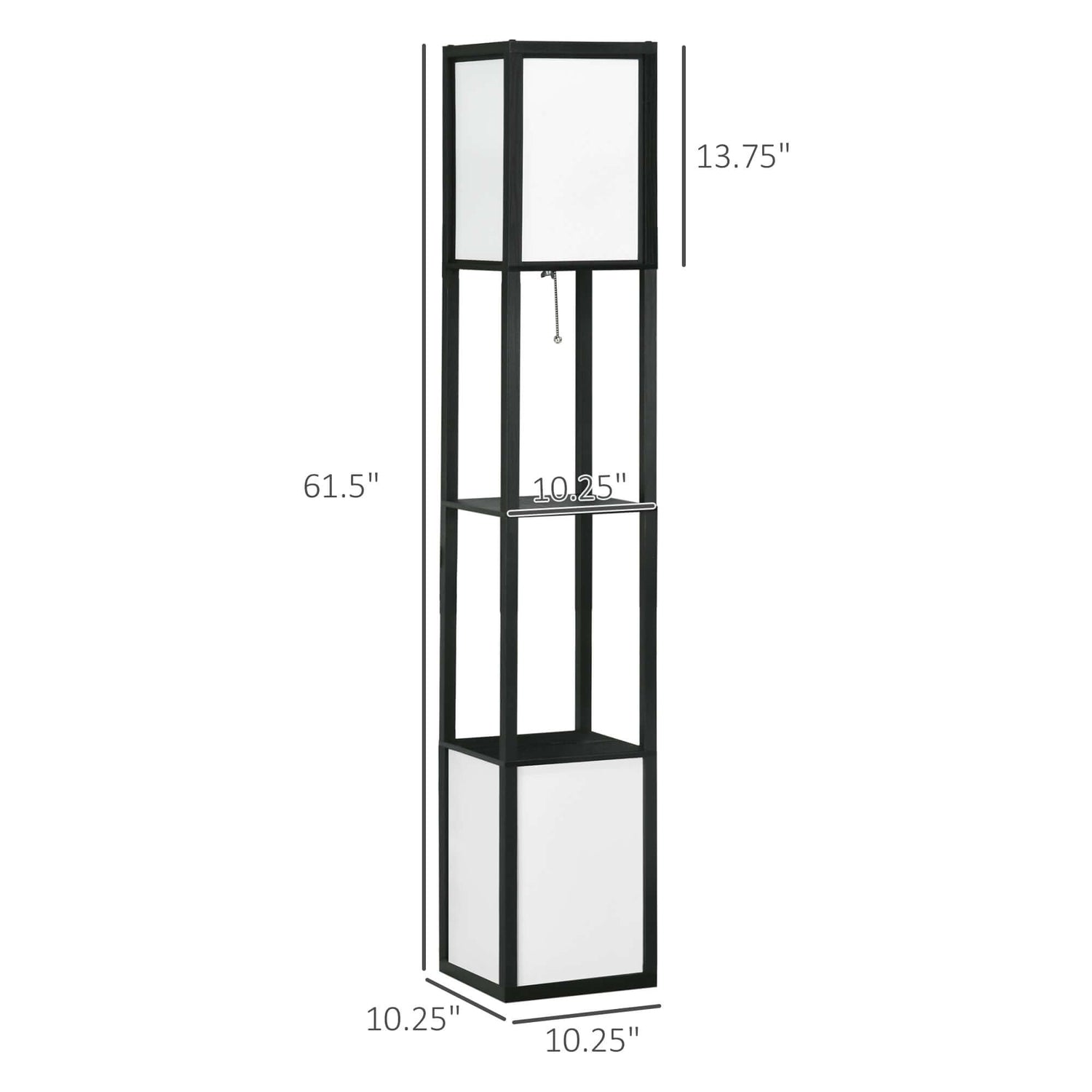 Modern Floor Lamp with Shelf &amp; Dual Light