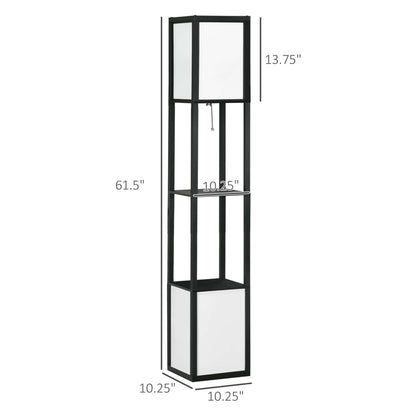 Modern Floor Lamp with Shelf &amp; Dual Light
